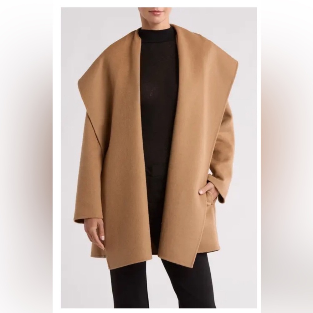 Vince Drape Camel Wool Coat